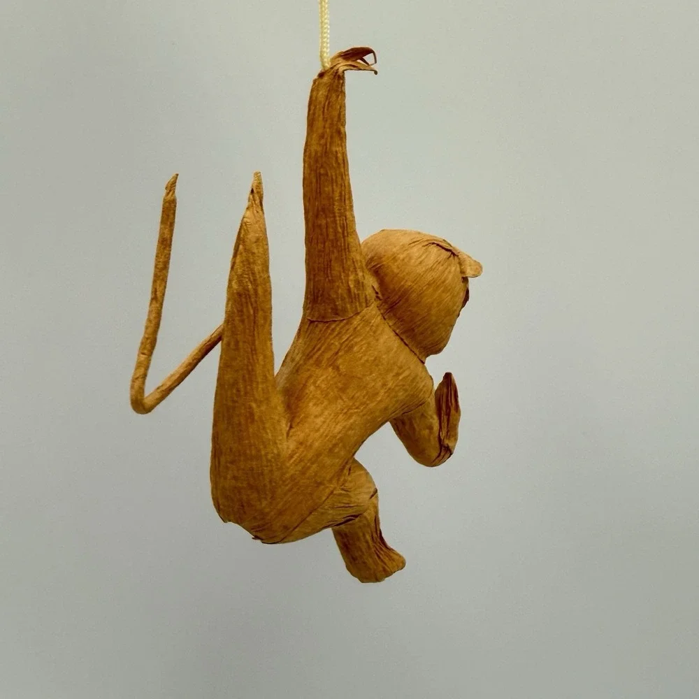 Lot of 2‎ Monkey Ornaments Christmas Holiday Tree Hanging